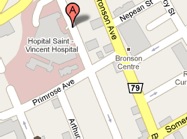 Map detail for Saint Vincent Hospital